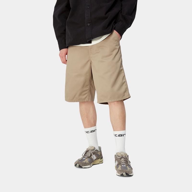 Beige Men Carhartt Simple Shorts | FOZ-713850