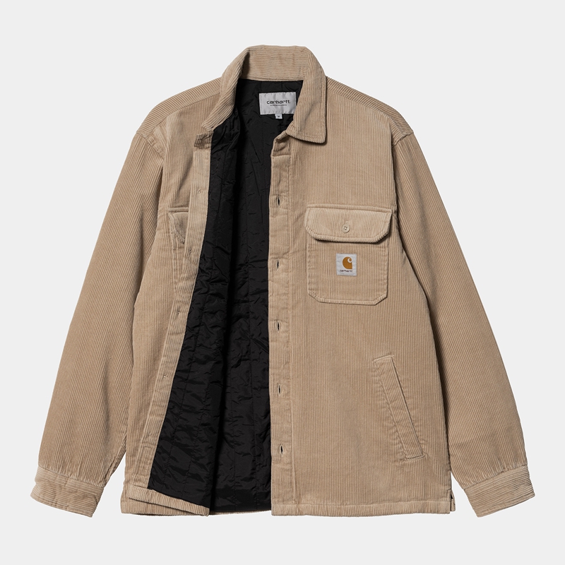 Beige Men Carhartt Whitsome Shirt Jackets | XJU-083192