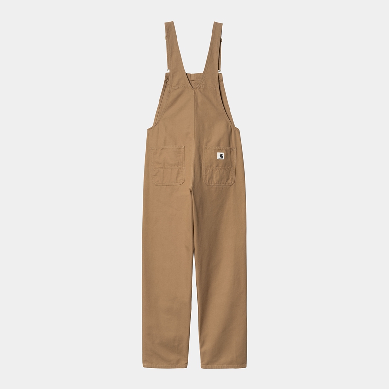 Beige Women Carhartt Bib Straight Overalls | CXZ-180253