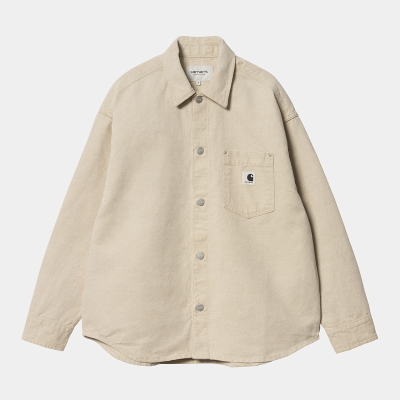 Beige Women Carhartt Ethel Shirt Jackets | FWQ-706421