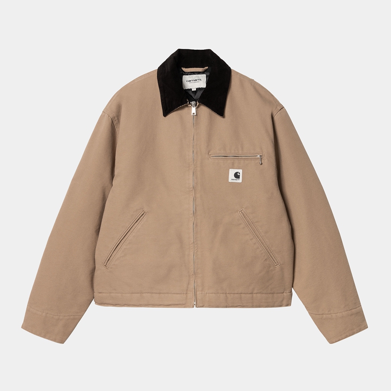 Beige Women Carhartt OG Detroit Winter Jackets | SDI-371569