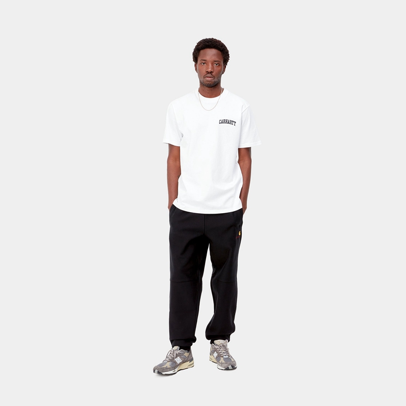 Black Men Carhartt American Script Jogging Pants | UFZ-642305