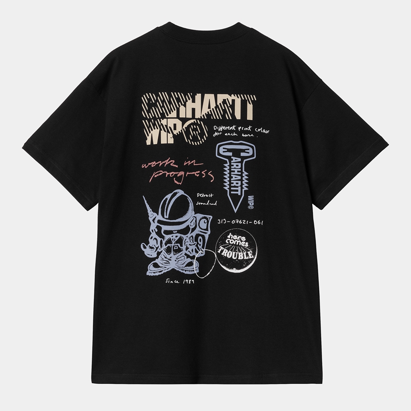 Black Men Carhartt Archivo T-Shirt | PGD-751496