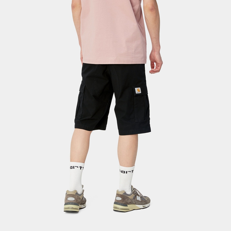 Black Men Carhartt Aviation Shorts | AOF-026754