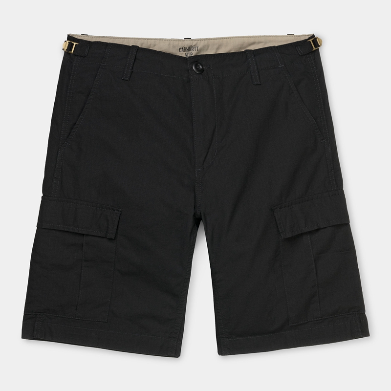 Black Men Carhartt Aviation Shorts | AOF-026754