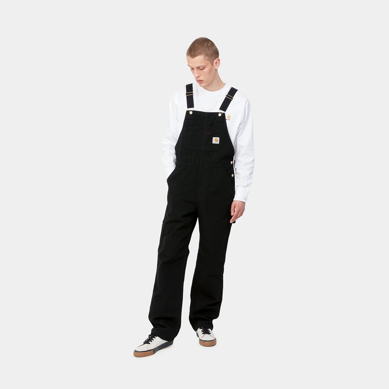 Black Men Carhartt BIB Overalls | HLJ-683405