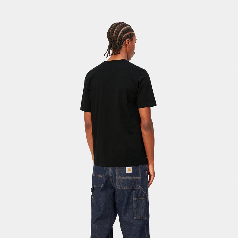 Black Men Carhartt Base T-Shirt | SIB-062879