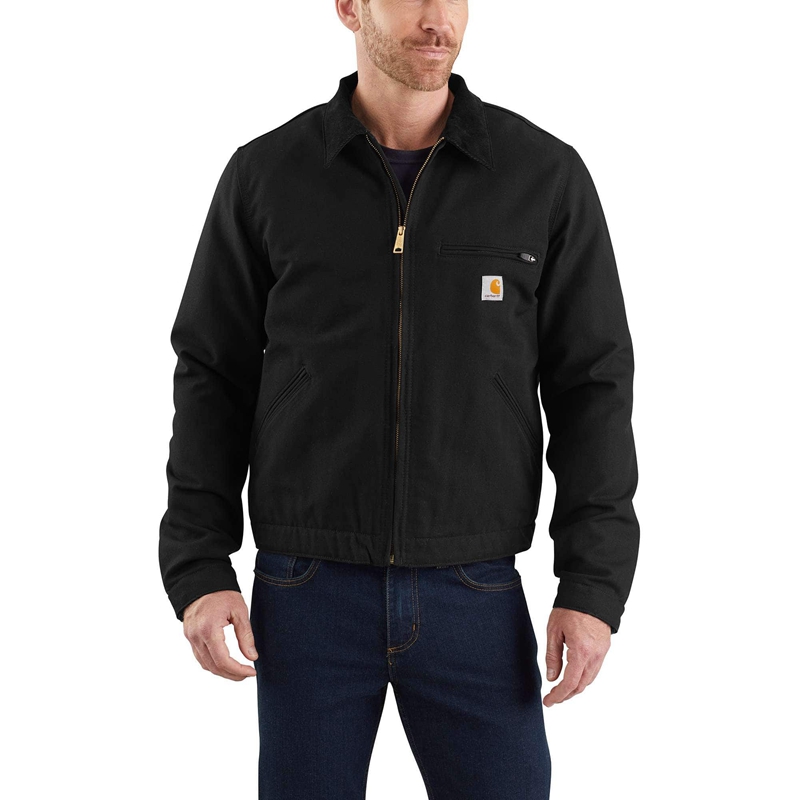 Black Men Carhartt Blanket-Lined Detroit Jackets | ICV-231985