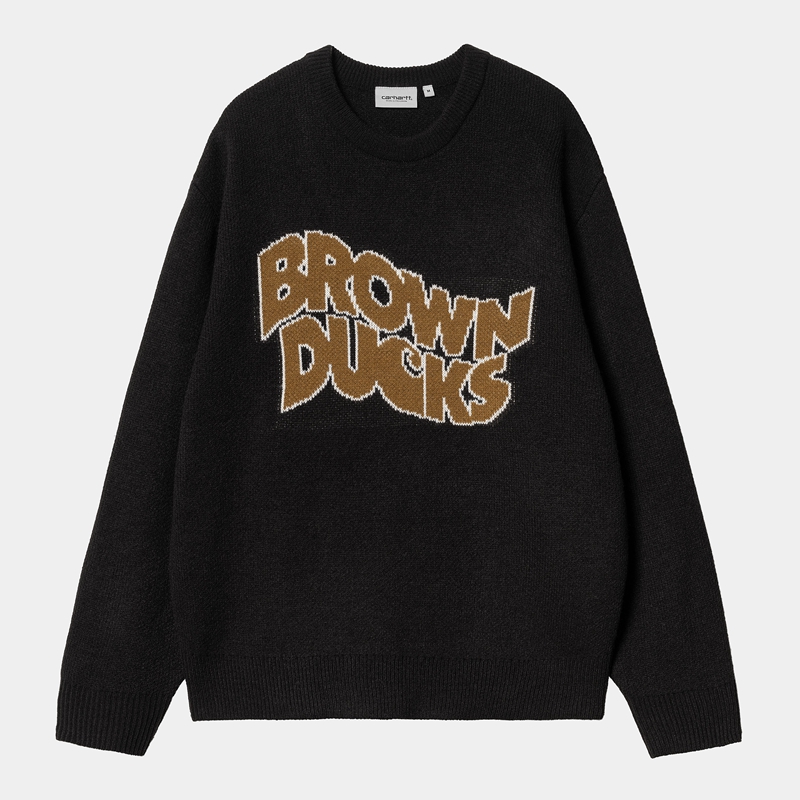 Black Men Carhartt Brown Ducks Sweatshirt | MZO-105672