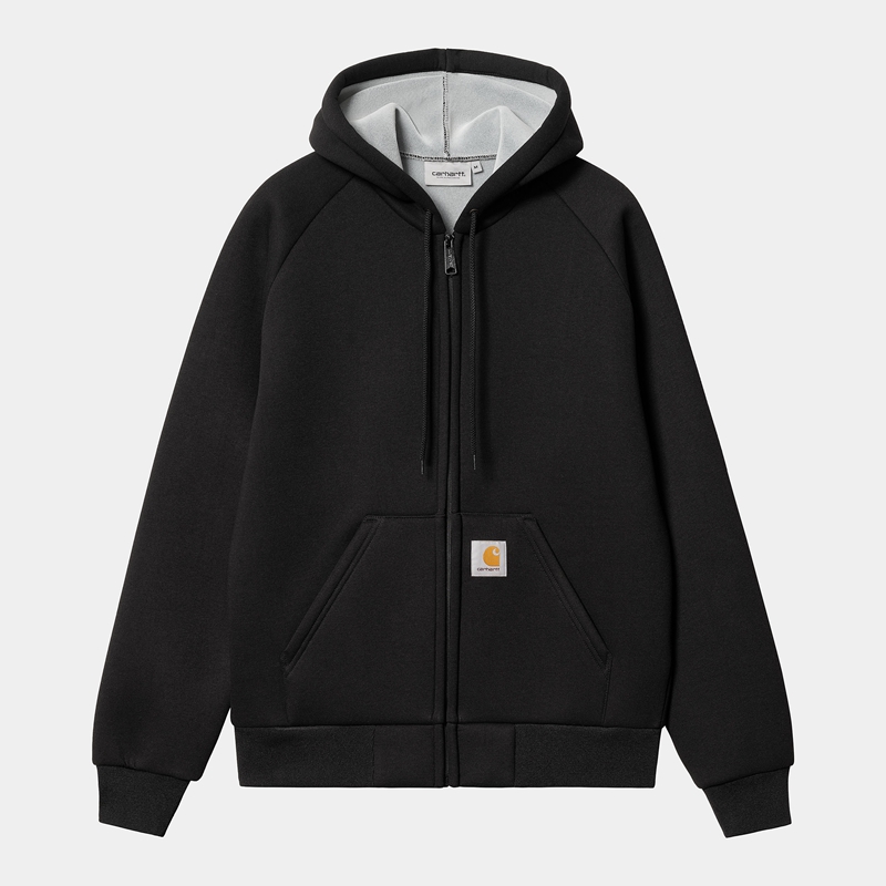 Black Men Carhartt Car-Lux Hooded Jackets | ASE-548103