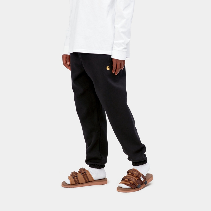 Black Men Carhartt Chase Pants | NRQ-508639