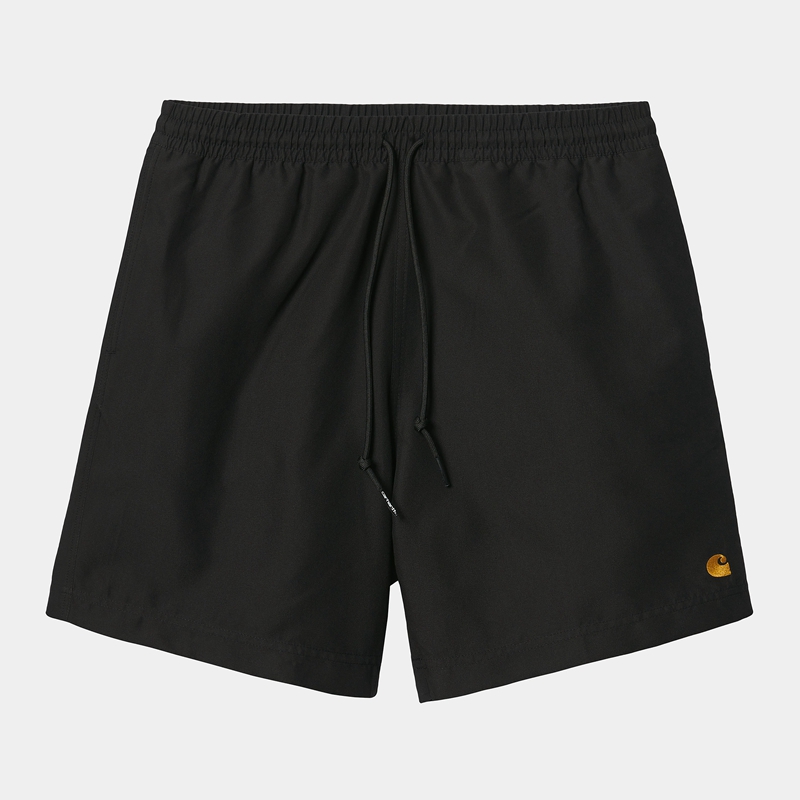 Black Men Carhartt Chase Swim Trunk Shorts | KEY-863274