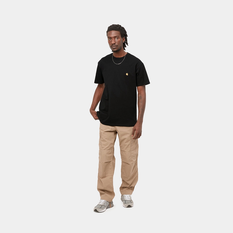 Black Men Carhartt Chase T-Shirt | UNS-653921