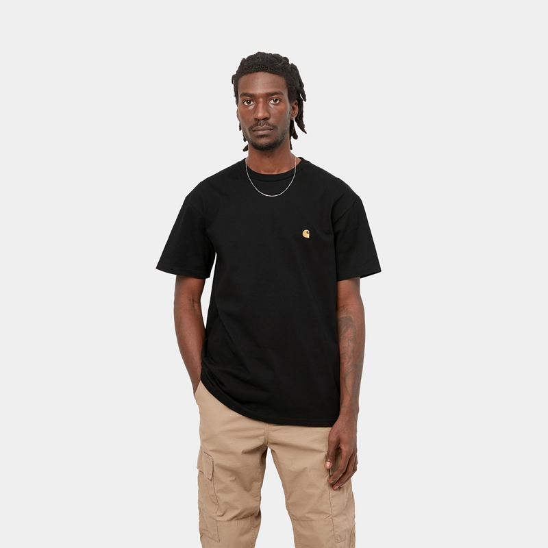 Black Men Carhartt Chase T-Shirt | UNS-653921