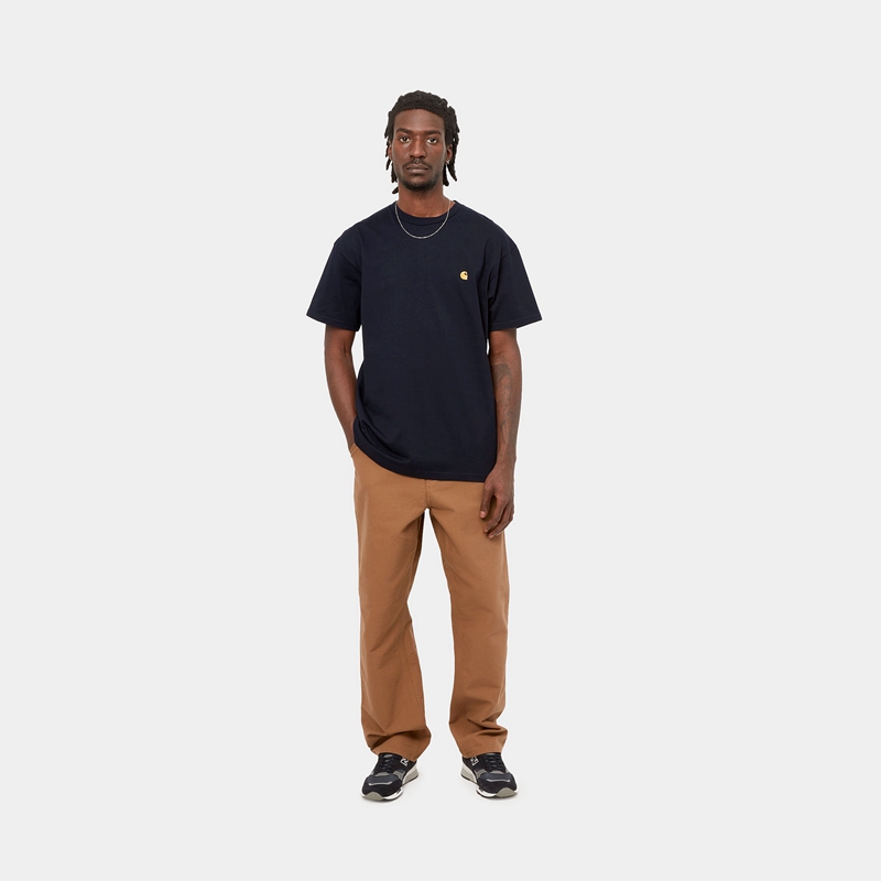 Black Men Carhartt Chase T-Shirt | ZAQ-578609