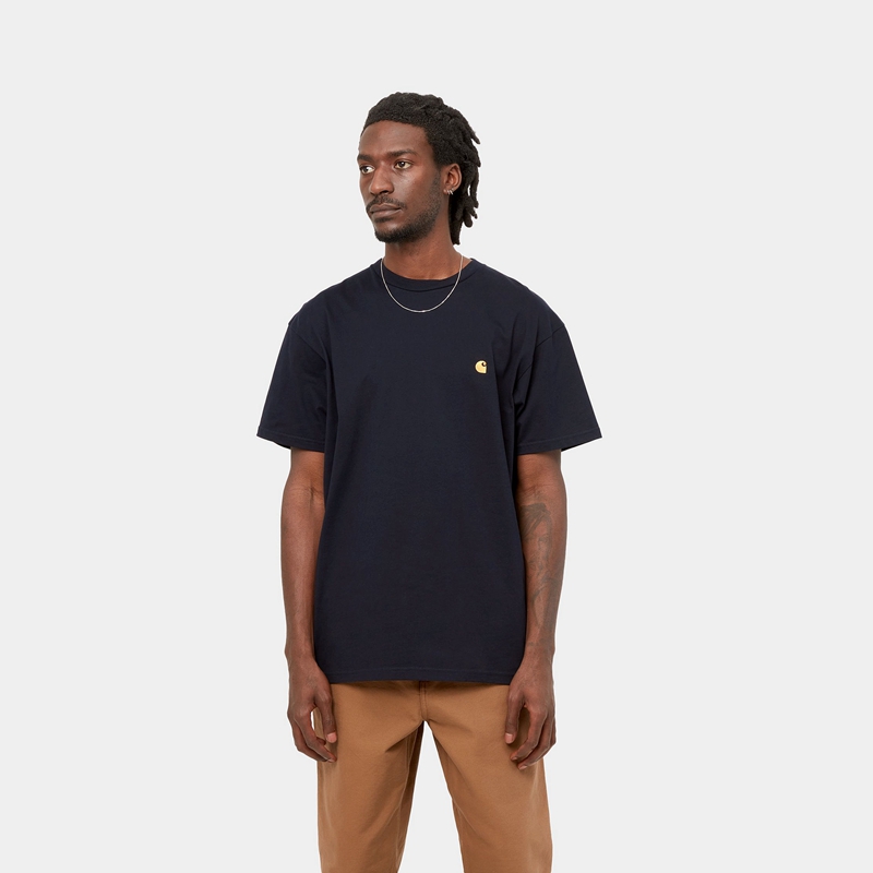 Black Men Carhartt Chase T-Shirt | ZAQ-578609