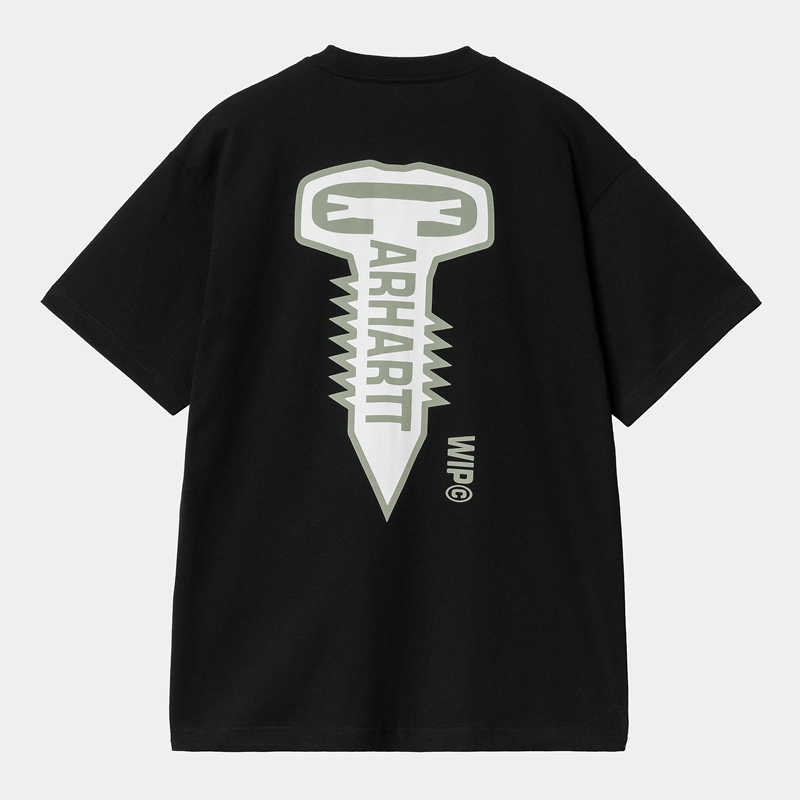 Black Men Carhartt Cross Screw T-Shirt | TCF-309428