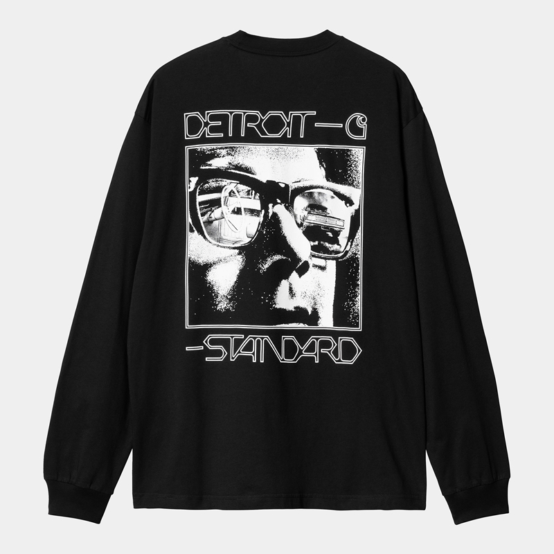 Black Men Carhartt Detroit Standard T-Shirt | VZX-945863