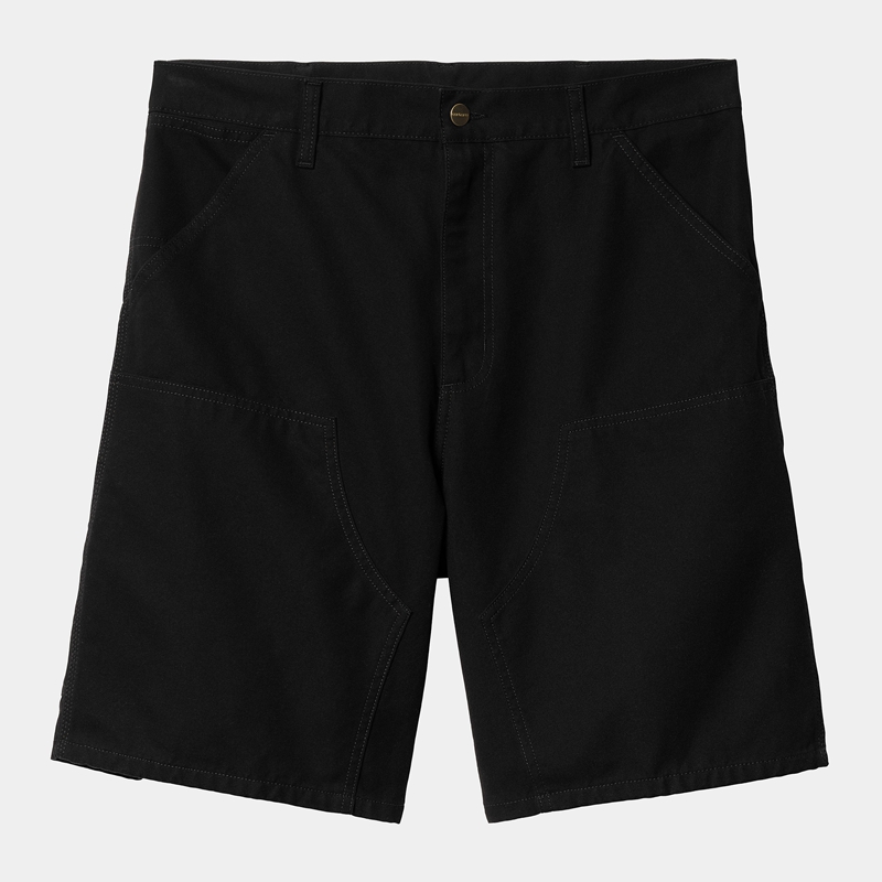 Black Men Carhartt Double Knee Shorts | QGK-349658