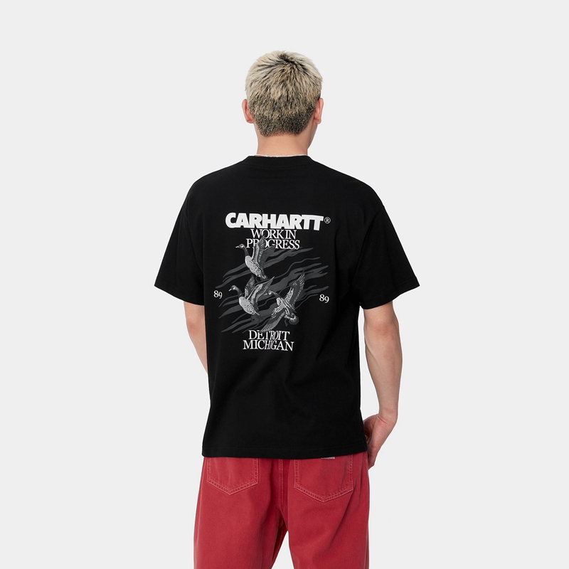 Black Men Carhartt Ducks T-Shirt | EPI-186534