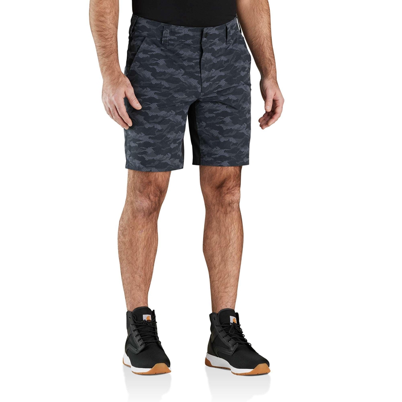 Black Men Carhartt Force® Midweight Relaxed Fit Shorts | IMC-510746