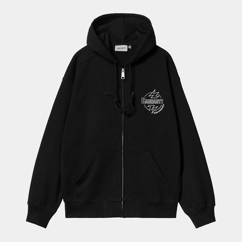 Black Men Carhartt Hooded Ablaze Jackets | PDL-480271