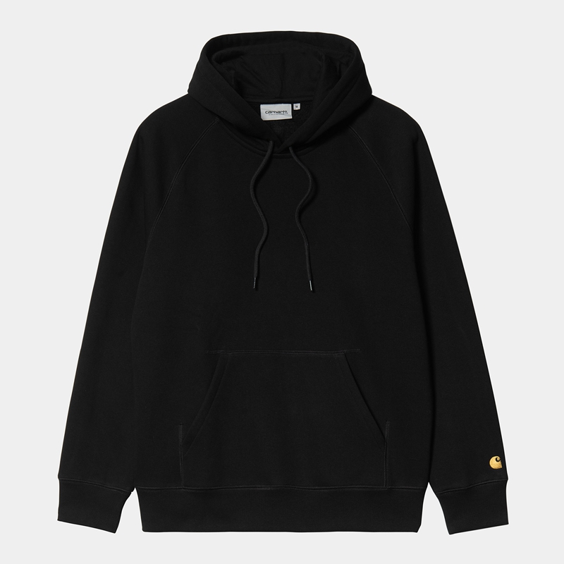 Black Men Carhartt Hooded Chase Hoodie | MNF-329670