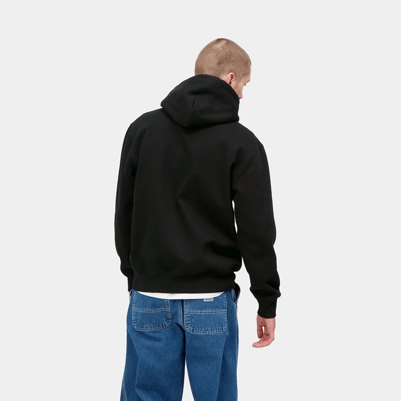 Black Men Carhartt Hooded Hoodie | TUD-708249