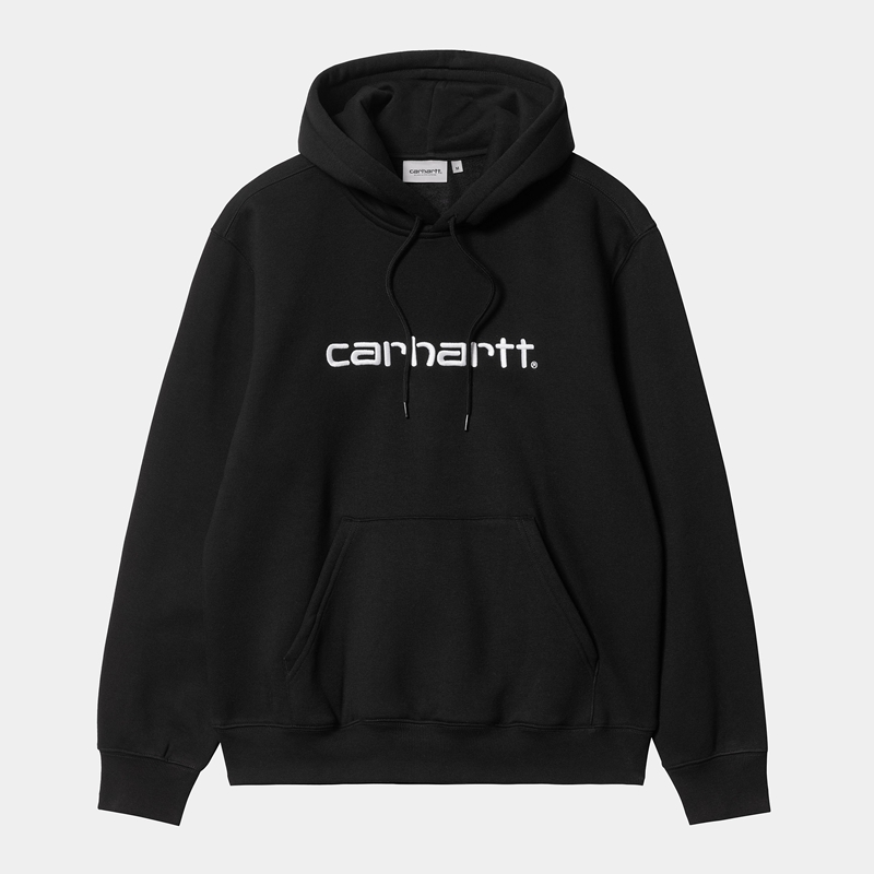 Black Men Carhartt Hooded Hoodie | XVD-285347