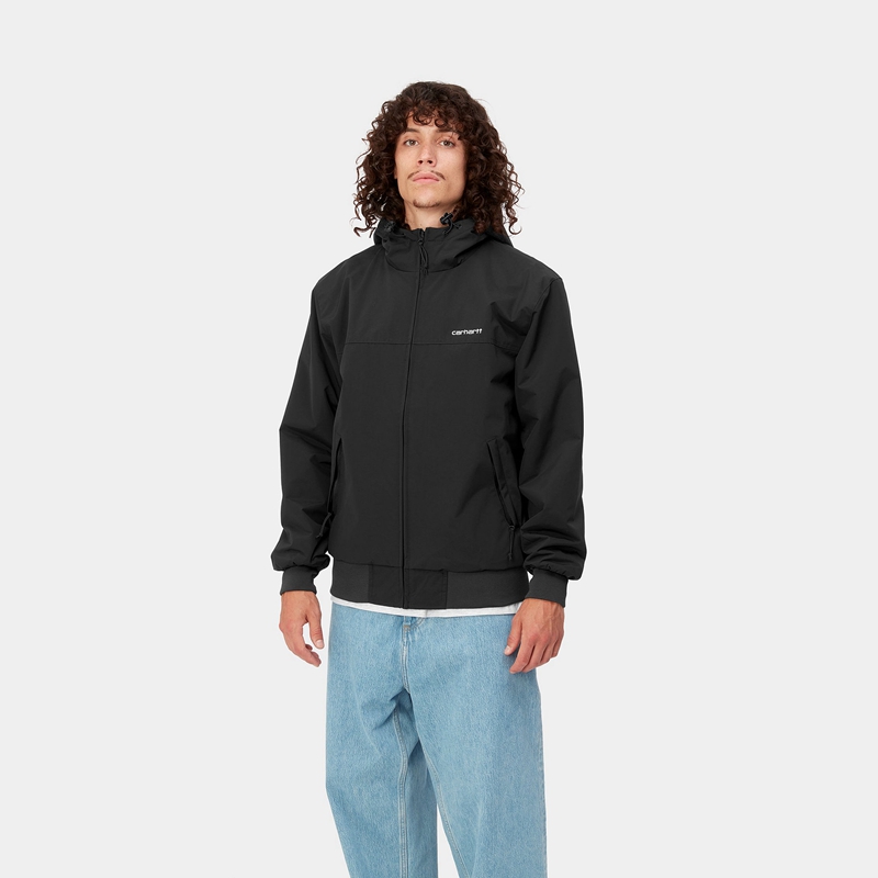 Black Men Carhartt Hooded Sail Jackets | JAU-458039