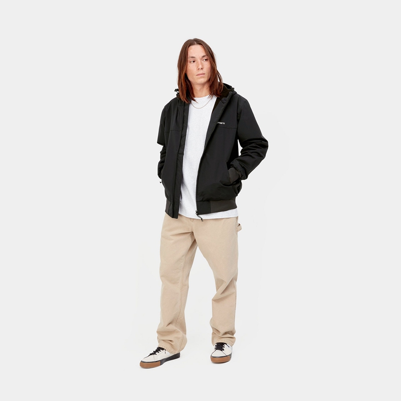 Black Men Carhartt Hooded Sail Jackets | JAU-458039