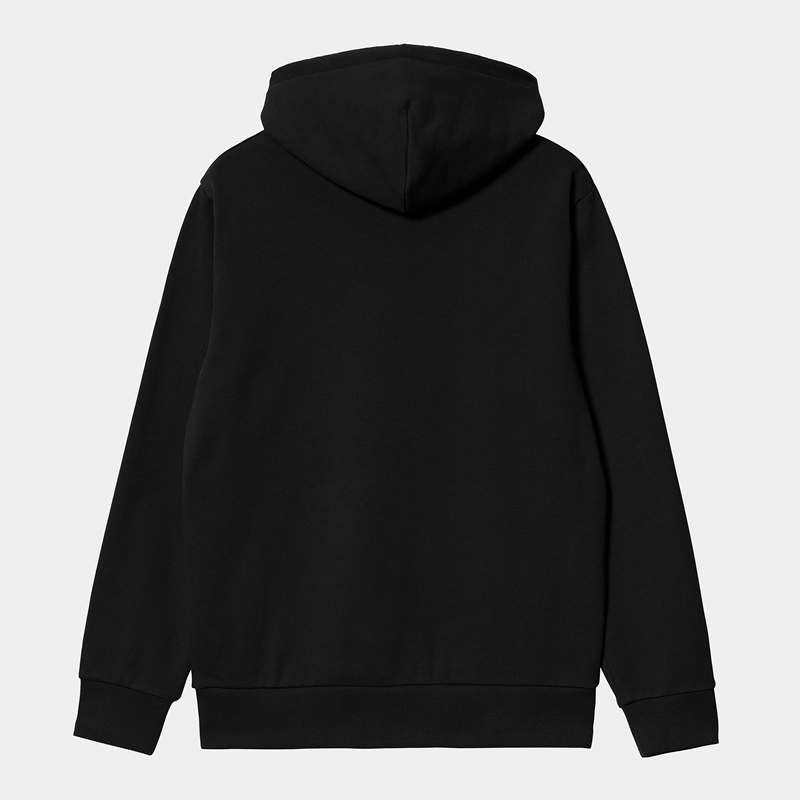 Black Men Carhartt Hooded Script Embroidery Hoodie | BQD-398610