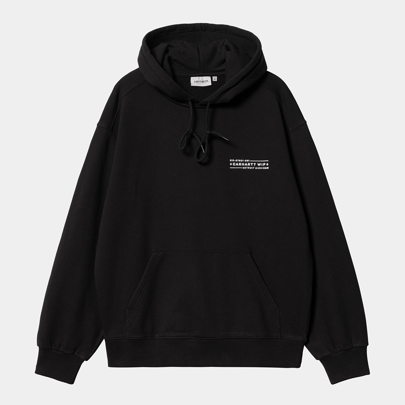 Black Men Carhartt Hooded Stamp Hoodie | IXO-274305