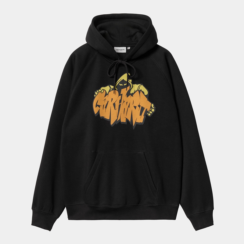 Black Men Carhartt Hooded Yute Hoodie | CVP-571230