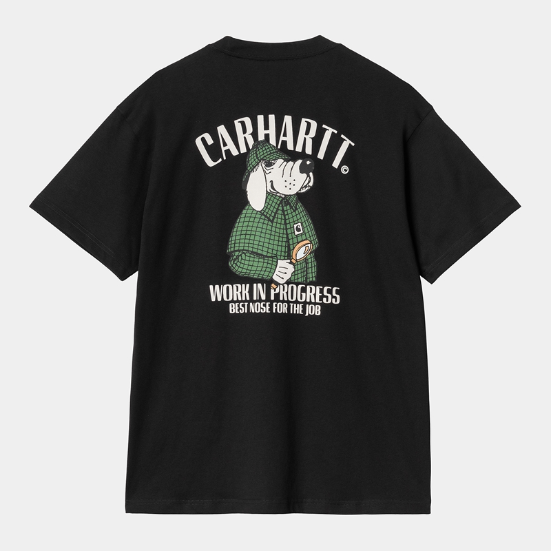 Black Men Carhartt Inspector T-Shirt | FAP-598071