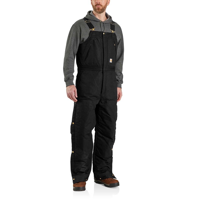 Black Men Carhartt Insulated Bib Overalls | OCS-257034