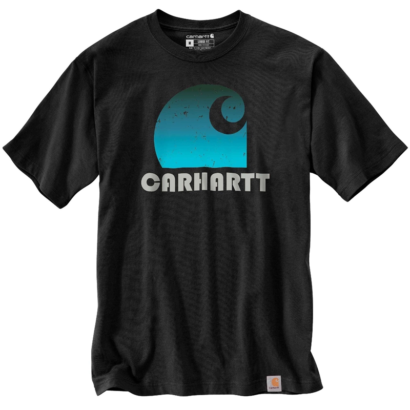 Black Men Carhartt Loose Fit Heavyweight Short-Sleeve C Graphic T-Shirt | QDO-739420