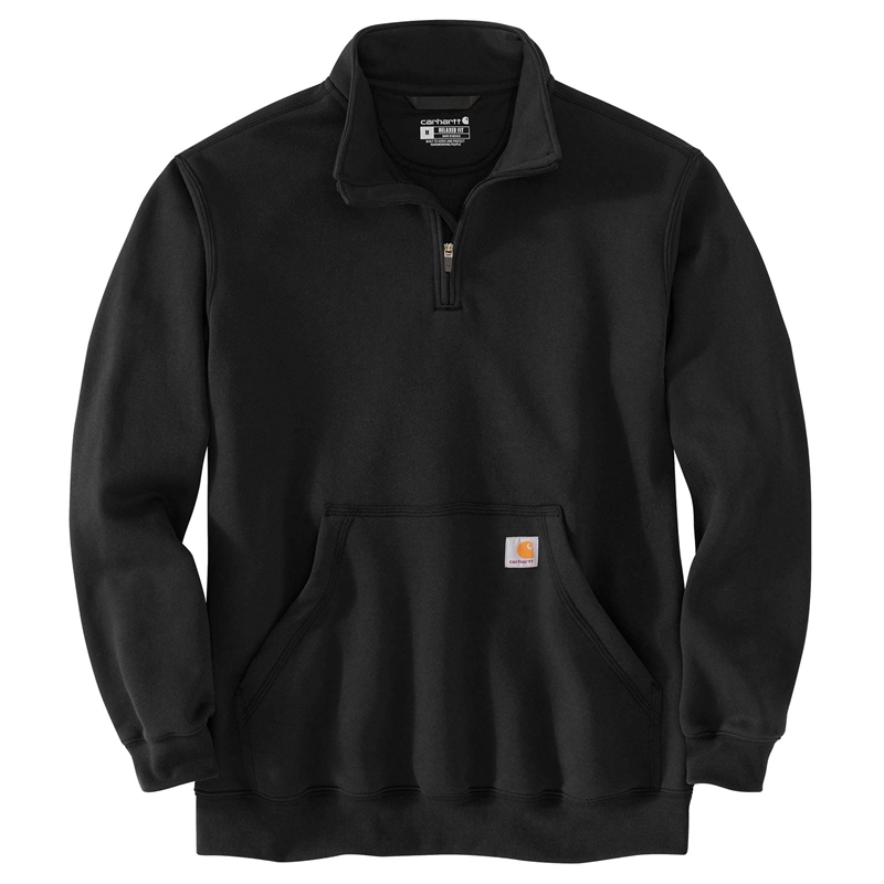 Black Men Carhartt Loose Fit Midweight Quarter-Zip Mock-Neck Sweatshirt | DUL-207418