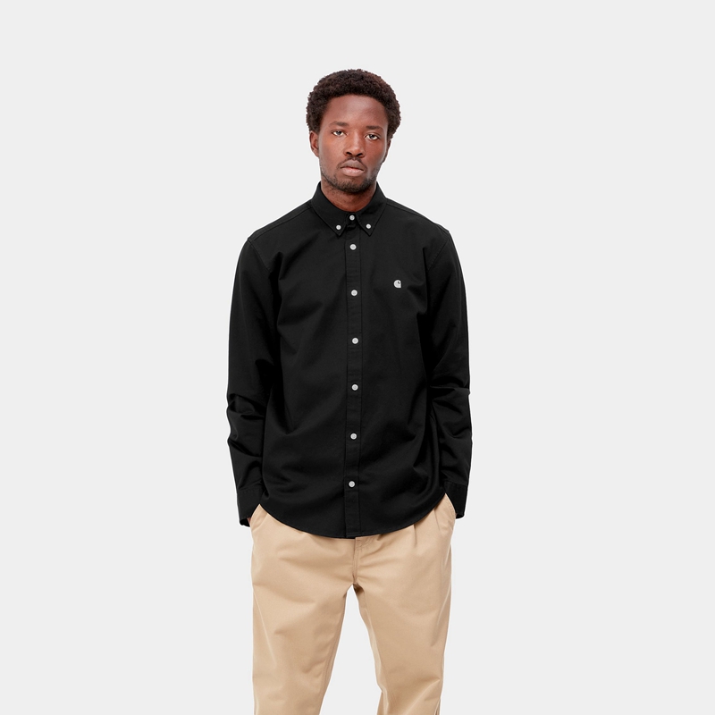 Black Men Carhartt Madison Shirts | KQX-485276