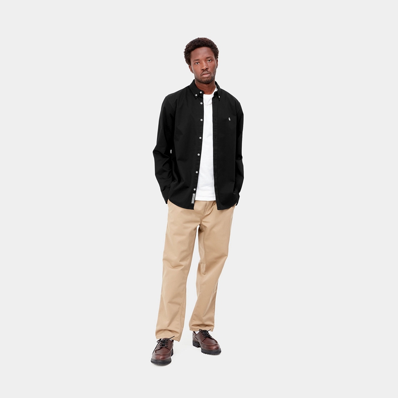 Black Men Carhartt Madison Shirts | KQX-485276