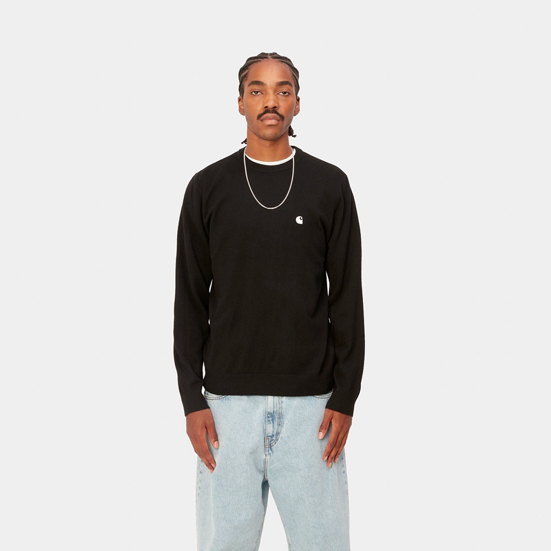 Black Men Carhartt Madison Sweatshirt | LIH-147296