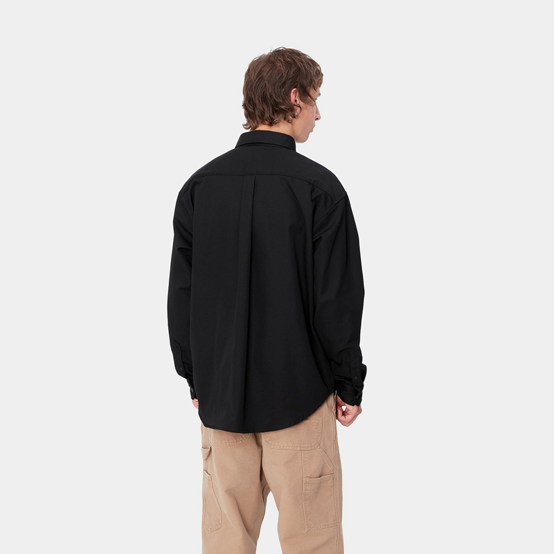 Black Men Carhartt Module Script Shirts | OPR-975203