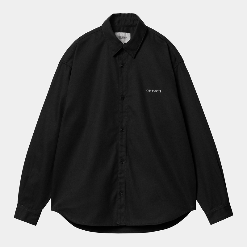 Black Men Carhartt Module Script Shirts | OPR-975203