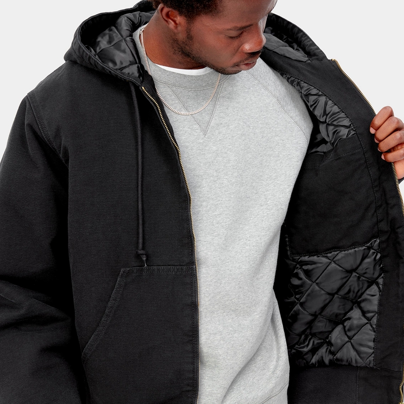 Black Men Carhartt OG Active Winter Jackets | BHJ-429163