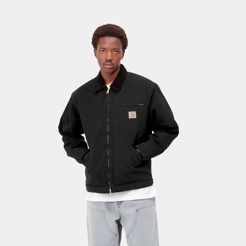 Black Men Carhartt OG Detroit Winter Jackets | TDN-054278