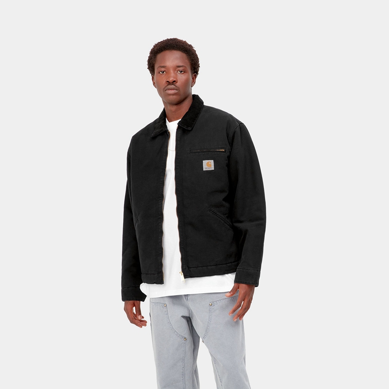 Black Men Carhartt OG Detroit Winter Jackets | TDN-054278