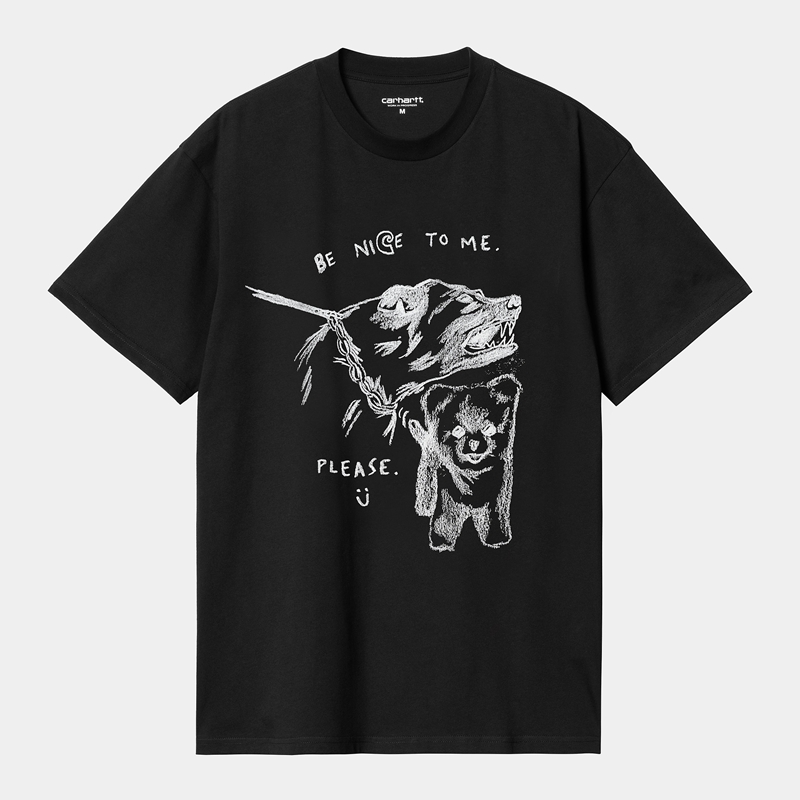 Black Men Carhartt Pepe Be Nice T-Shirt | SPZ-567231