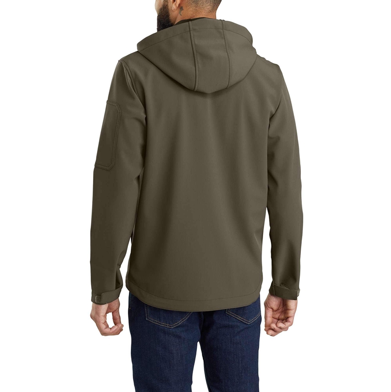 Black Men Carhartt Rain Defender® Relaxed Fit Midweight Softshell Hooded Jackets | SJI-804795