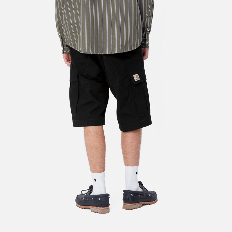 Black Men Carhartt Regular Cargo Shorts | ZSM-142096