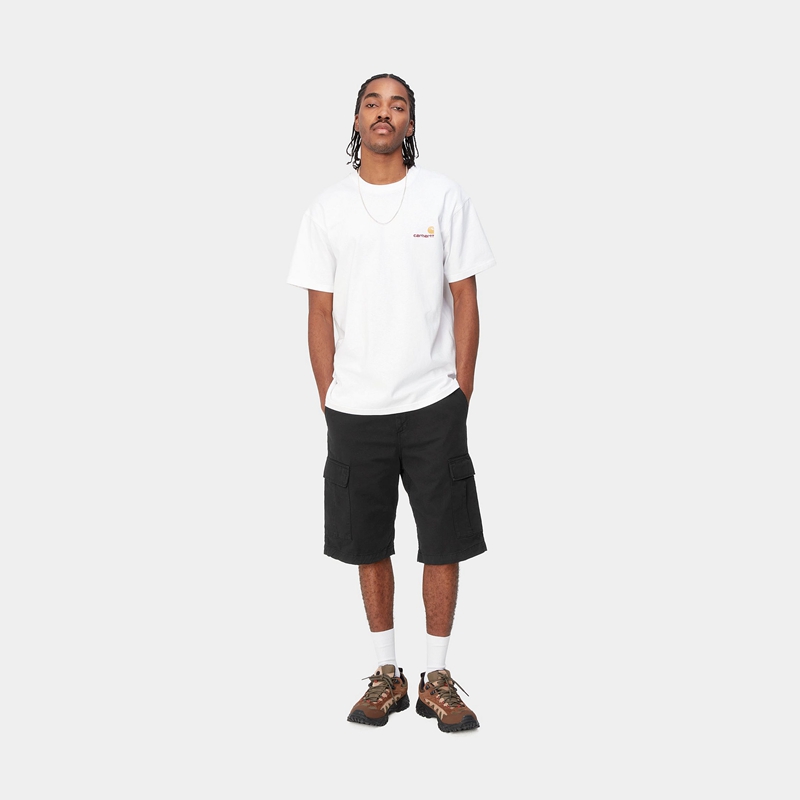 Black Men Carhartt Regular Cargo Shorts | KMU-614978